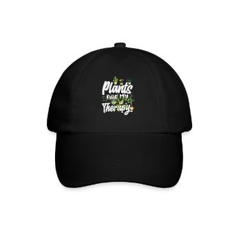Pflanzen Sind Meine Therapie Lustige Gartenarbeit - Baseballkappe - Schwarz/Schwarz - Vorne