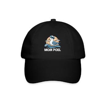 Baltic Sea MOIN POEL Souvenier Seagull Funny - Baseball Cap - black/black - Front