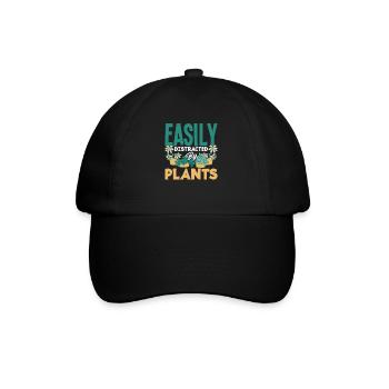 Facilement distraite par les amoureux des plantes - Casquette classique - noir/noir - Devant