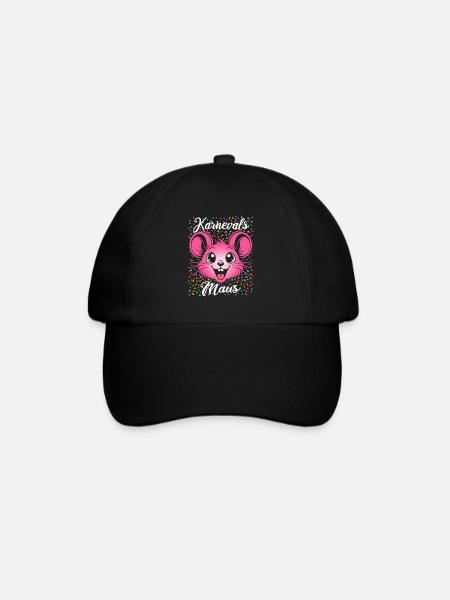 Karnevals Maus | Partner Kostüm Damen - Baseballkappe - Schwarz/Schwarz