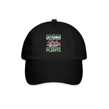Je pense aux plantes, jardinier drôle - Casquette classique - noir/noir - Devant