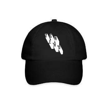 techno music geometric logo design - Baseball Cap - black/black - Front