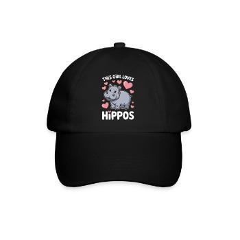Expressions d’hippopotames Blague hippopotame Cadeau d’hippopotame - Casquette classique - noir/noir - Devant