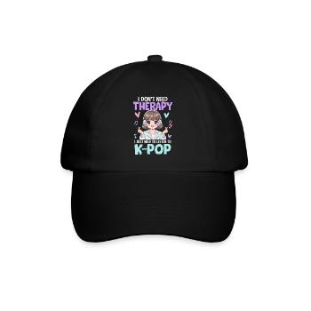 Je n’ai pas besoin de thérapie, j’ai juste besoin d’écouter la pop - Casquette classique - noir/noir - Devant