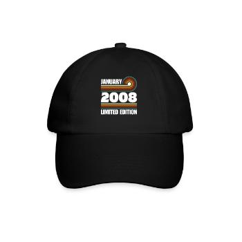 Limited Edition 2008 18. Geburtstag Geschenk - Baseballkappe - Schwarz/Schwarz - Vorne