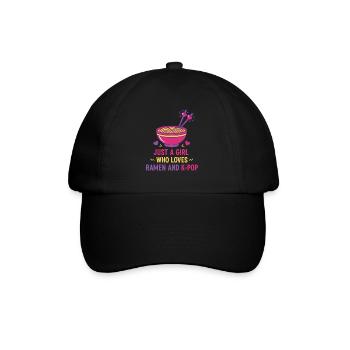 Nur ein Mädchen, das Ramen und koreanische K-Pop-Musik liebt - Baseballkappe - Schwarz/Schwarz - Vorne