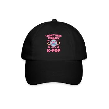 Ich brauche keine Therapie, Pop, K-Pop, koreanische Musikfans. - Baseballkappe - Schwarz/Schwarz - Vorne