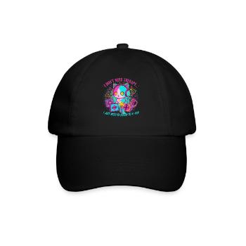 Je n’ai pas besoin de thérapie, j’ai juste besoin de K-Pop Cat - Casquette classique - noir/noir - Devant