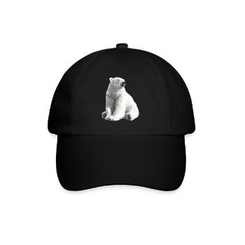 Polar Bär Illustration Eislicht - Baseballkappe - Schwarz/Schwarz - Vorne