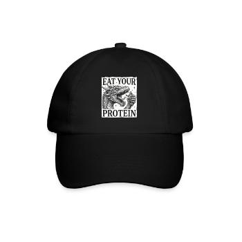 Eat Your Protein Dragon Knight Humor - Baseball Cap - black/black - Front