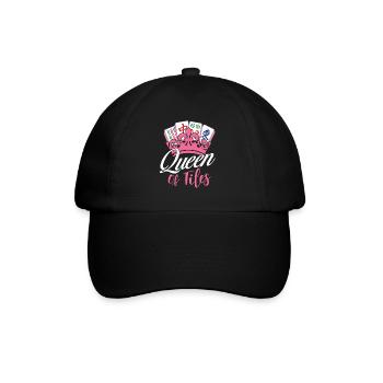 Königin der Fliesen Mahjong Liebhaberin Mah Jong - Baseballkappe - Schwarz/Schwarz - Vorne