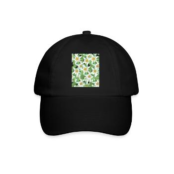 Edelweiß Frauen Alpenblume Berge Blumenmotiv Alpen - Baseballkappe - Schwarz/Schwarz - Vorne