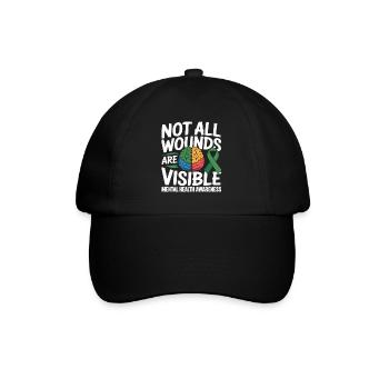 Not All Wounds Are Visible – Mental Health - Baseball Cap - black/black - Front