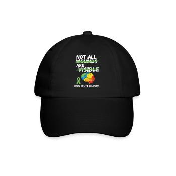 Not All Wounds Are Visible – Mental Health - Baseball Cap - black/black - Front