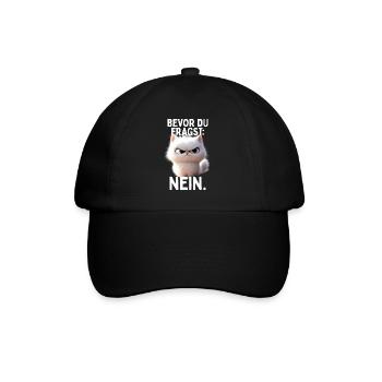 Bevor Du Fragst Nein Katze Morgenmuffel Nö Katzen - Baseballkappe - Schwarz/Schwarz - Vorne