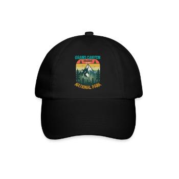 Grand Canyon Arizona Gründung 1919 Nationalpark Retro - Baseballkappe - Schwarz/Schwarz - Vorne