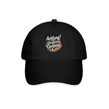  Achtung Könnte Stundenlang Über Camping Reden - Baseballkappe - Schwarz/Schwarz - Vorne
