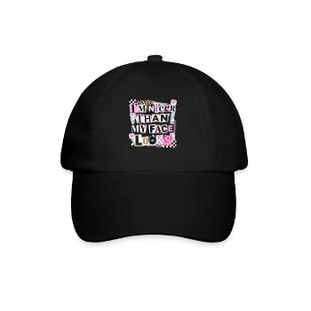 Nicer Than My Face Looks - Baseballkappe - Schwarz/Schwarz - Vorne