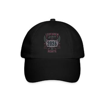 Rente 2026 lustiger Spruch Rentner Legende - Baseballkappe - Schwarz/Schwarz - Vorne