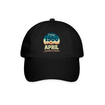 Anniversaire 40 ans Avril 1986 Cadeau Vintage - Casquette classique - noir/noir - Devant