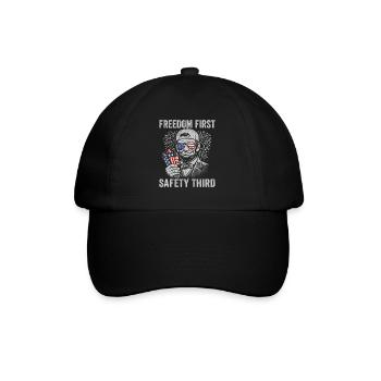 La liberté d’abord, la sécurité troisièmement, Lin - Casquette classique - noir/noir - Devant