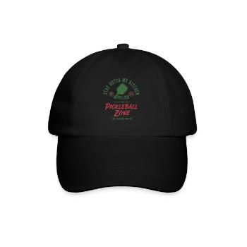 Pickleball-lustiger Spieler Bleib aus meiner Küchenzone raus - Baseballkappe - Schwarz/Schwarz - Vorne