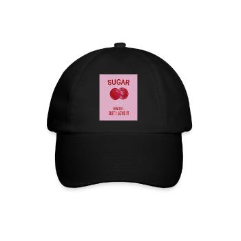 Sweet Sugar Love Pink Candy Humor Shirt - Baseballkappe - Schwarz/Schwarz - Vorne
