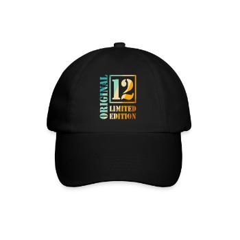 12e anniversaire garçon fille adolescente niveau 12 - Casquette classique - noir/noir - Devant