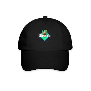 Moorea Französisch-Polynesien Insel Souvenir - Baseballkappe - Schwarz/Schwarz - Vorne