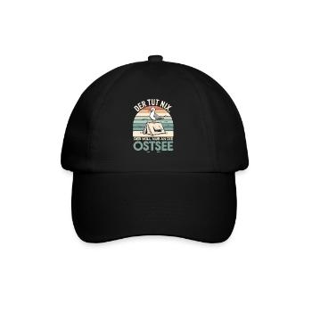  Der Tut Nix Der Will Nur An Die Ostsee Möwe - Baseballkappe - Schwarz/Schwarz - Vorne