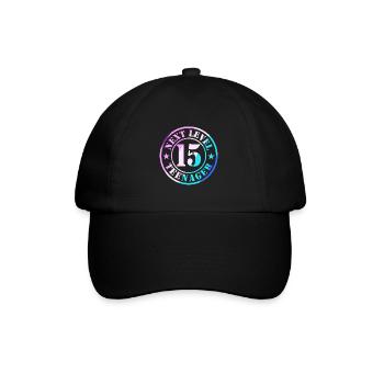 15e anniversaire Garçon Fille Adolescent Niveau 15 - Casquette classique - noir/noir - Devant