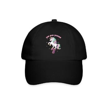 7. Geburtstag Einhorn Mädchen Ich bin schon 7 - Baseballkappe - Schwarz/Schwarz - Vorne