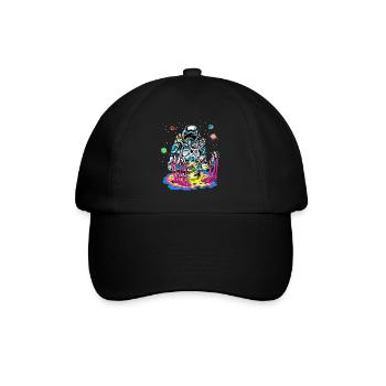 Trippy Astronaut Melting Rainbow Space Slime Art - Baseball Cap - black/black - Front