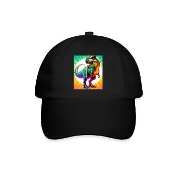 Dinosaurier - Baseballkappe - Schwarz/Schwarz - Vorne