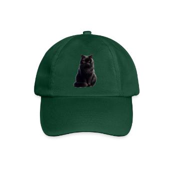 Schwarze Katze - Baseballkappe - Flaschengrün - Vorne