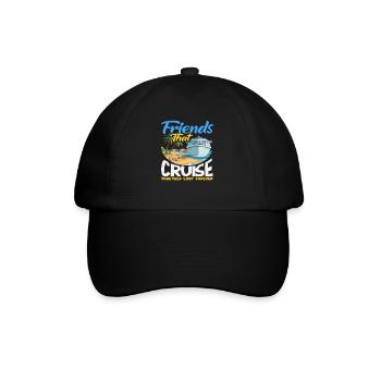 Des amis croisent ensemble en voyage de vacances - Casquette classique - noir/noir - Devant