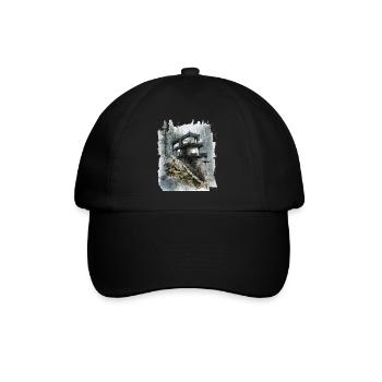 Forest Glass Cabin on Cliff - Baseball Cap - black/black - Front