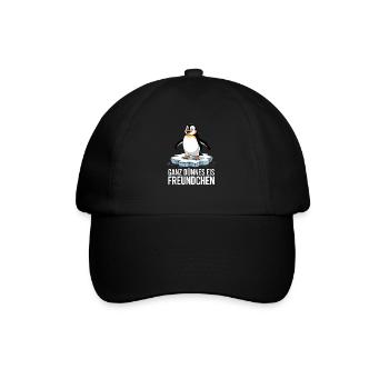  Ganz Dünnes Eis Freundchen Lustiger Pinguin - Baseballkappe - Schwarz/Schwarz - Vorne