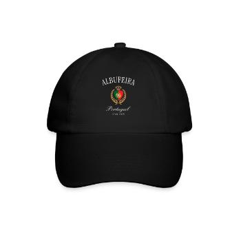 Albufeira Portugal Wappen Krone – Reise Souvenir - Baseballkappe - Schwarz/Schwarz - Vorne