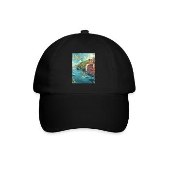 Paysage côtier italien des Cinque Terre - Casquette classique - noir/noir - Devant