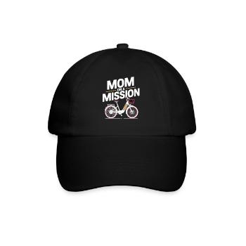 Mom On A Mission Fahrrad Mama - Baseballkappe - Schwarz/Schwarz - Vorne