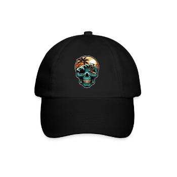 Surfing Skull - Baseballkappe - Schwarz/Schwarz - Vorne