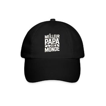 Meilleur Papa du Monde - Cadeau Fête des Pères - Casquette classique - noir/noir - Devant