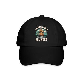 L’eau salée guérit tous les malheurs Capitaine Marin de voile - Casquette classique - noir/noir - Devant