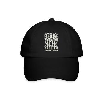 Klettern berg versetzten spruch geschenkidee - Baseballkappe - Schwarz/Schwarz - Vorne