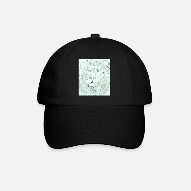 Pure Lion Head Drawing - Baseball Cap - black/black