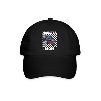 Maman Monster Truck dans le style à damier - Casquette classique - noir/noir - Devant