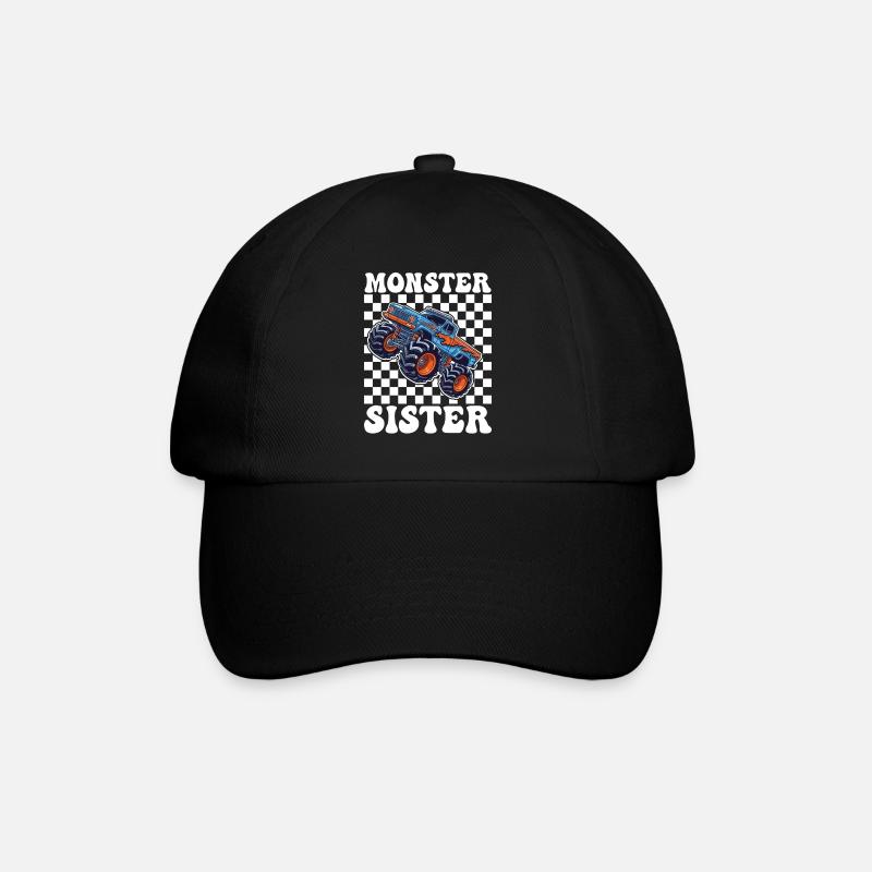 Monstertruck Schwester Motiv - Baseballkappe - Schwarz/Schwarz