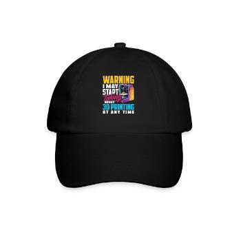 Avertissement : cela pourrait parler de l’impression 3D - Casquette classique - noir/noir - Devant