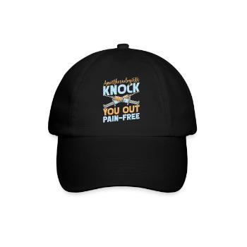 Anesthesiologist Knock Out Pain-Free Anesthesia - Baseball Cap - black/black - Front